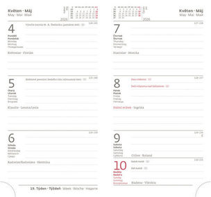 Kapesní diář 2026 Vario Red design