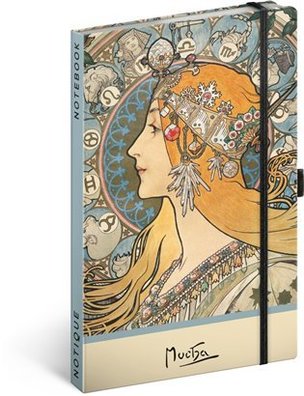 Notes Alfons Mucha - Zodiak, tečkovaný