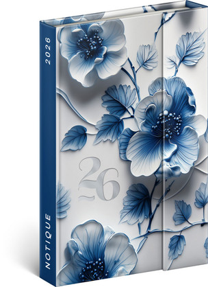 Diár 2026 porcelánový kvet magnetický týždenný