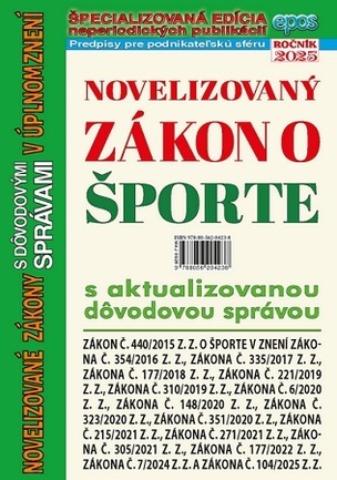 Novelizovaný zákon o športe s aktualizovanou dôvodovou správou (NZ 9/2025)