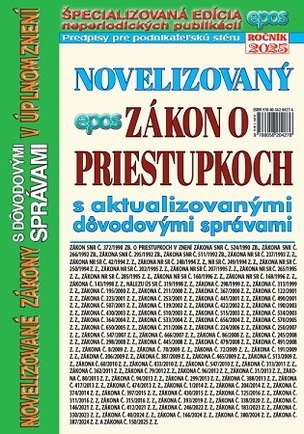 Novelizovaný zákon o priestupkoch s aktualizovanými dôvodovými správami v úplnom znení, NZ 13/2025