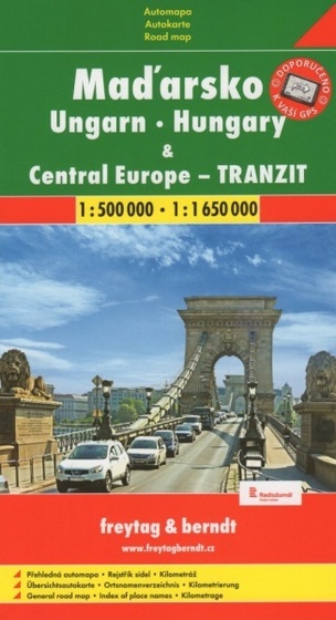 Mapa Maďarsko 1:500000 a Stredná Európa-tranzit