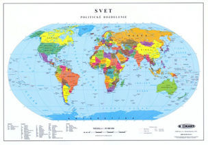 Mapa Svet politická/fyzická 1:85 000 000