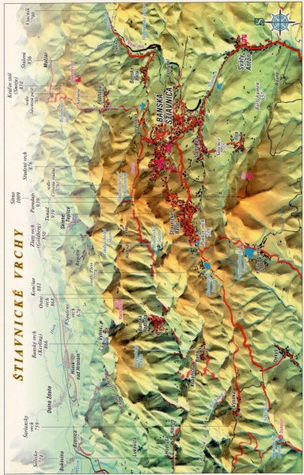 Pohľadnica Štiavnické vrchy pohľad z juhu