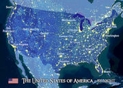 Pohľadnica 3D The USA by Day and Night