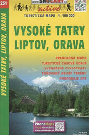 Mapa Vysoké Tatry, Liptov, Orava 1:100000