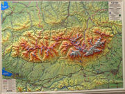 Mapa Tatry nástenná 1:66666 reliéfna Vých. a Záp.