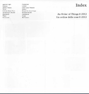 Index. An Order of Things I/2013