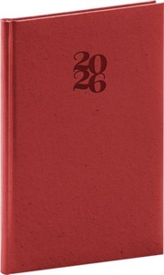 NOTIQUE Týždenný diár Essenza 2026, čerešňa, 15 x 21 cm